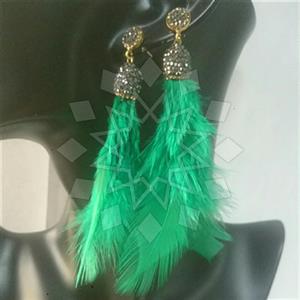 925 Sterling Silver Feather Tassel Earring