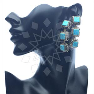 925 Sterling Silver Gem and Crystals Triple Drop Earrings