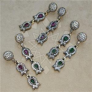 Turkish Silver Flower Double Drop Earrings