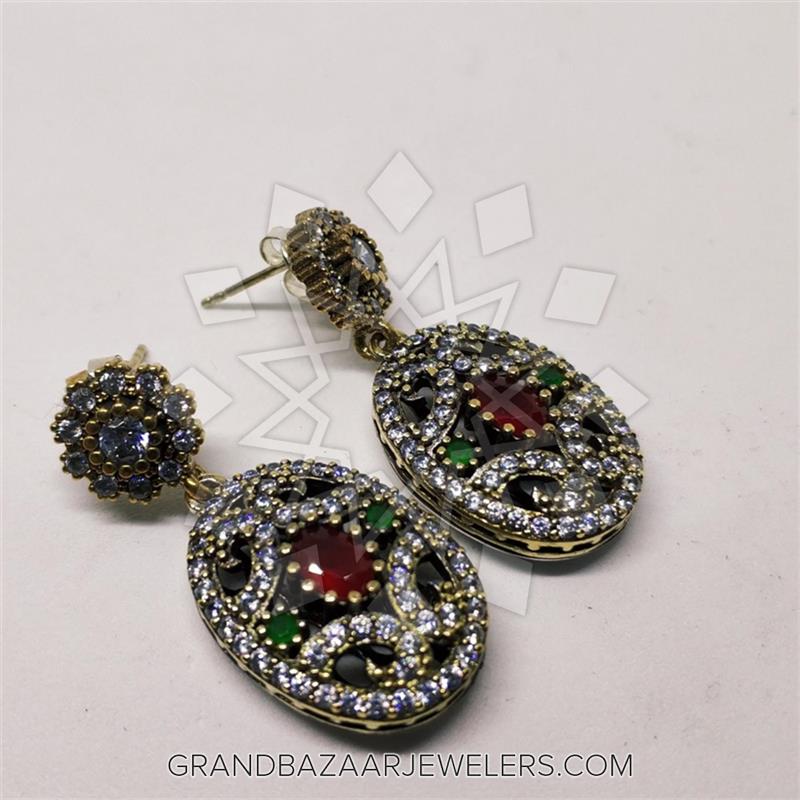 turkish silver antique ottoman jewelry dangle earrings 27449 8