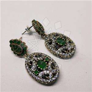 Turkish Silver Antique Ottoman  Dangle Earrings