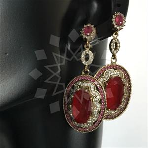 Turkish Silver Antique Ottoman  Dangle Earrings