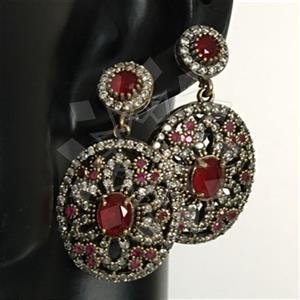 Turkish Silver Antique Ottoman  Dangle Earrings