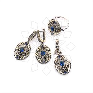 Turkish Silver Antique Ottoman  Ring Earring Pendant Sets