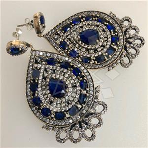Turkish Silver Hurrem Sultan  Dangle Earrings