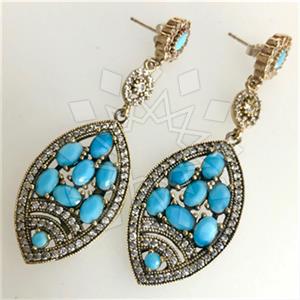 Turkish Silver Antique Ottoman  Dangle Earrings