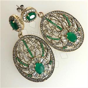 Turkish Silver Antique Ottoman  Dangle Earrings