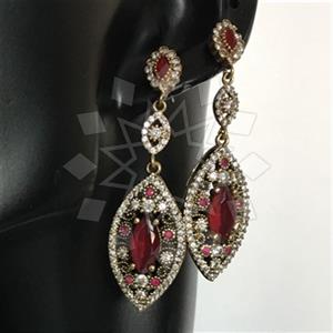 Turkish Silver Ethnic Design  Dangle Earrings