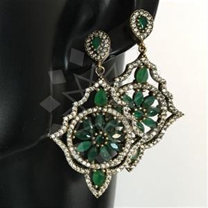 Turkish Silver Ethnic Design  Dangle Earrings