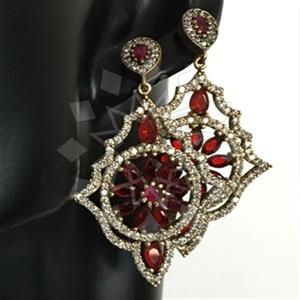 Turkish Silver Ethnic Design  Dangle Earrings