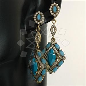 Turkish Silver Ethnic Design  Dangle Earrings