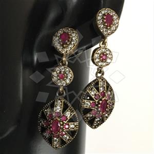 Turkish Silver Ethnic Design  Dangle Earrings