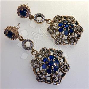 Turkish Silver Flower Dangle Earrings