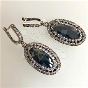 Turkish Silver Geometric Dangle Earrings