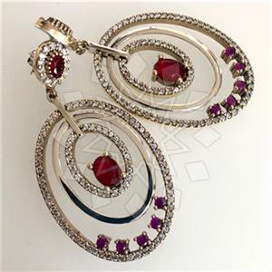 Turkish Silver Geometric Dangle Earrings