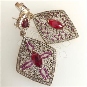 Turkish Silver Geometric Dangle Earrings