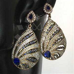 Turkish Silver Geometric Dangle Earrings