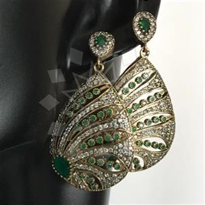 Turkish Silver Geometric Dangle Earrings