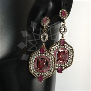 Turkish Silver Geometric Dangle Earrings