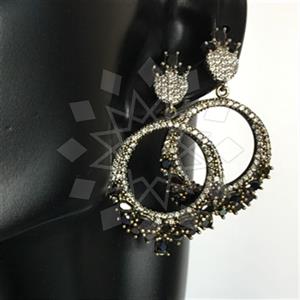 Turkish Silver Geometric Dangle Earrings