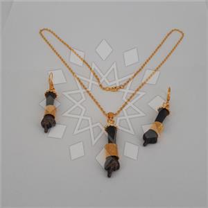 Turkish Silver Geometric Earrings Necklace Sets