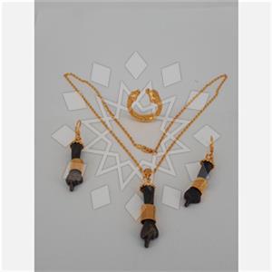 Turkish Silver Geometric Ring Earring Necklace Sets