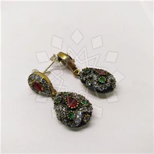 Turkish Silver Hurrem Sultan  Dangle Earrings