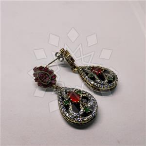 Turkish Silver Hurrem Sultan  Dangle Earrings