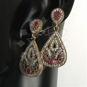Turkish Silver Hurrem Sultan  Dangle Earrings