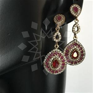 Turkish Silver Hurrem Sultan  Dangle Earrings