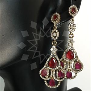 Turkish Silver Hurrem Sultan  Dangle Earrings