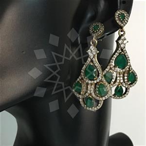 Turkish Silver Hurrem Sultan  Dangle Earrings