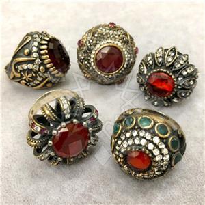 Turkish Silver Vintage Design  Cocktail Rings Package