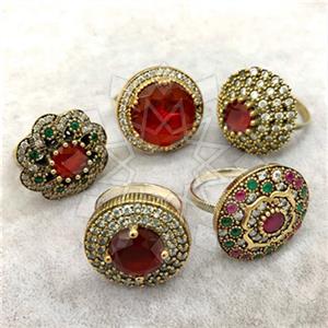 Turkish Silver Vintage Design  Cocktail Rings Package
