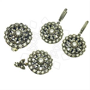 Turkish Silver Vintage Design  Ring Earring Pendant Sets