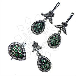 Turkish Silver Vintage Design  Ring Earring Pendant Sets