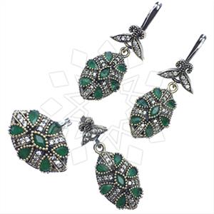 Turkish Silver Vintage Design  Ring Earring Pendant Sets