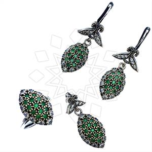 Turkish Silver Vintage Design  Ring Earring Pendant Sets