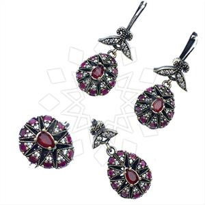 Turkish Silver Vintage Design  Ring Earring Pendant Sets