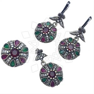 Turkish Silver Vintage Design  Ring Earring Pendant Sets