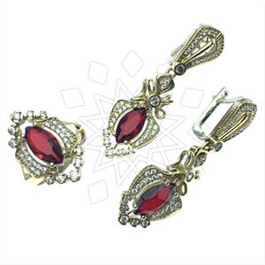 Turkish Silver Vintage Design  Ring Earring Pendant Sets