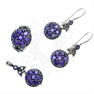 Turkish Silver Vintage Design  Ring Earring Pendant Sets