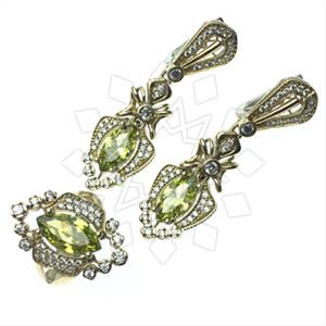 Turkish Silver Ethnic Design  Ring Earrings Sets