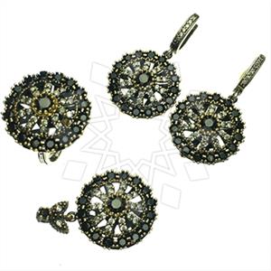 Turkish Silver Vintage Design  Ring Earring Pendant Sets