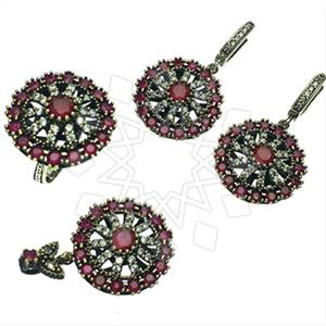 Turkish Silver Vintage Design  Ring Earring Pendant Sets