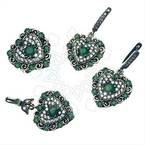 Turkish Silver Vintage Design  Ring Earring Pendant Sets