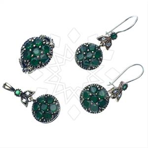 Turkish Silver Vintage Design  Ring Earring Pendant Sets