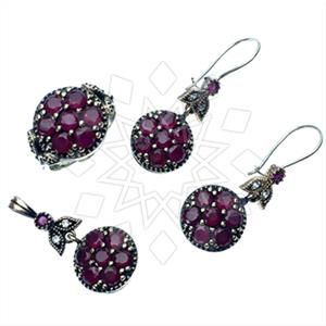 Turkish Silver Vintage Design  Ring Earring Pendant Sets