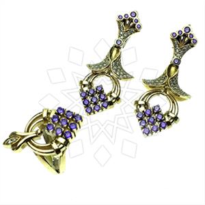 Turkish Silver Vintage Design  Ring Earrings Sets