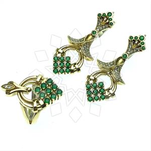 Turkish Silver Vintage Design  Ring Earrings Sets